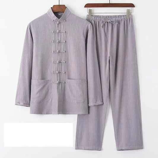 Hanfu Men Chinese Clothes for Men News Year Top Pant Hanfu Kung Fu Clothing Blouse Party Male Tang Suit Plus Size M-XXXXXL - Ellianto fashion Men's