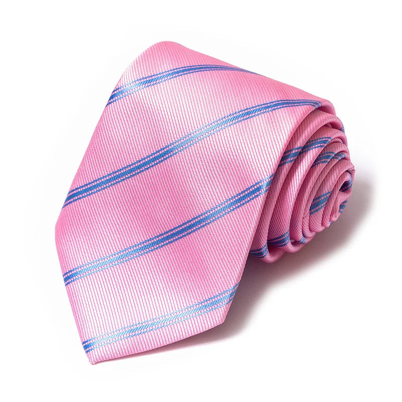 High-quality Wedding Ties For Men Fashion New Style Blue Strip Print Neckties Daily Office Apparel Accessories Gift For Man - Ellianto fashion Men's