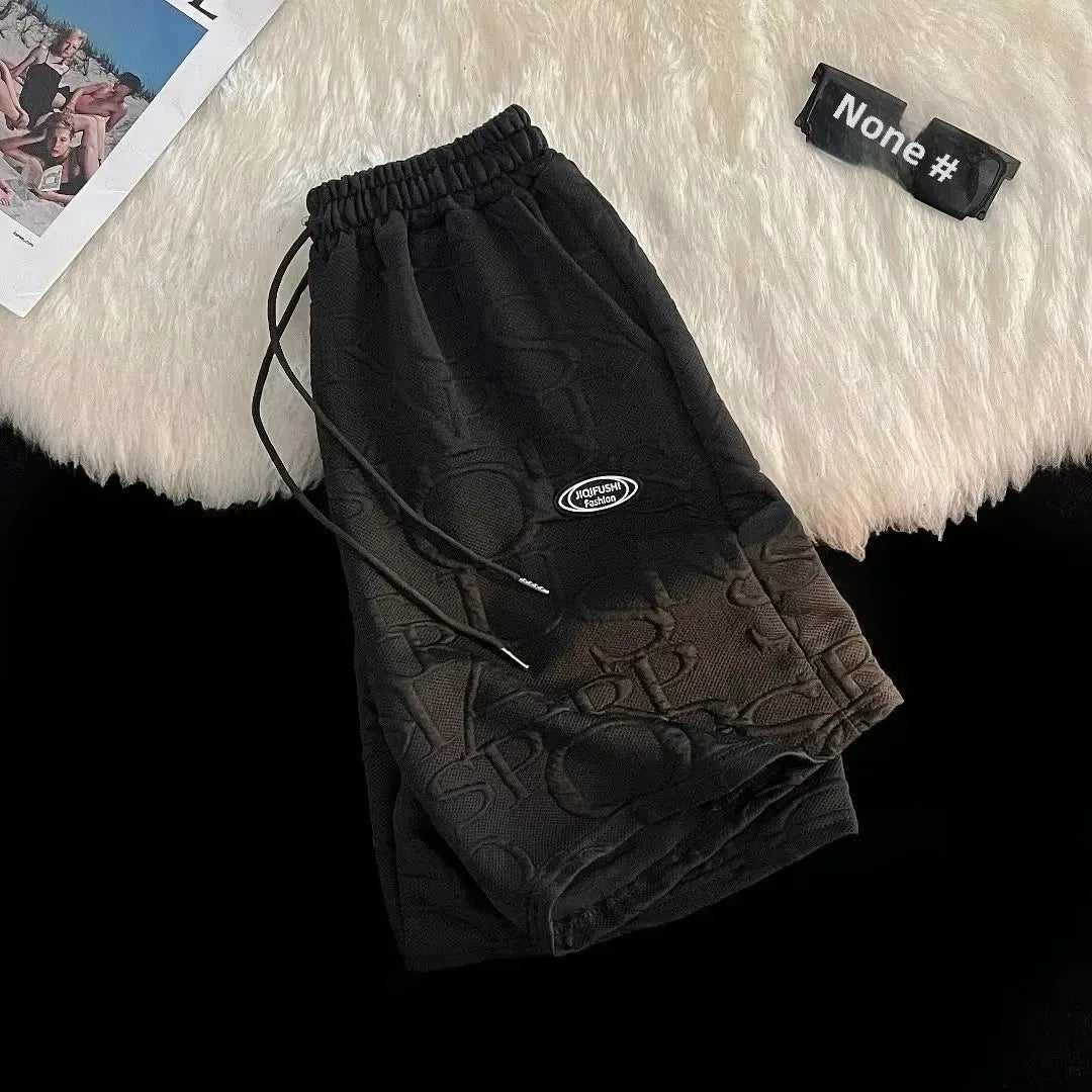 Summer Casual Sportswear Men's Short Sleeve T-Shirt And Shorts Set Loose Fit Trendy Brand Five-Quarter Length Comfortable - Ellianto fashion Men's