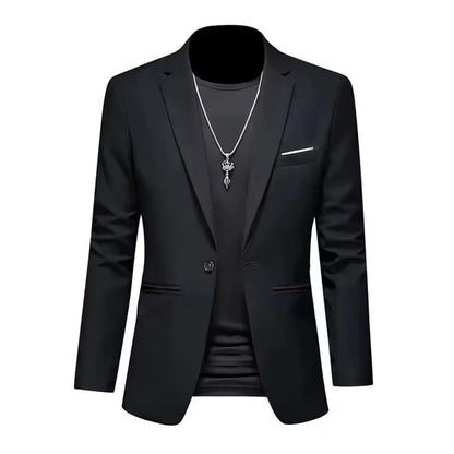 Men's Trendy Leisure Boutique Suit Jacket Autumn Casual Business Slim Fit Non-ironing Single Button Suit Solid Formal Blouse - Ellianto fashion Men's