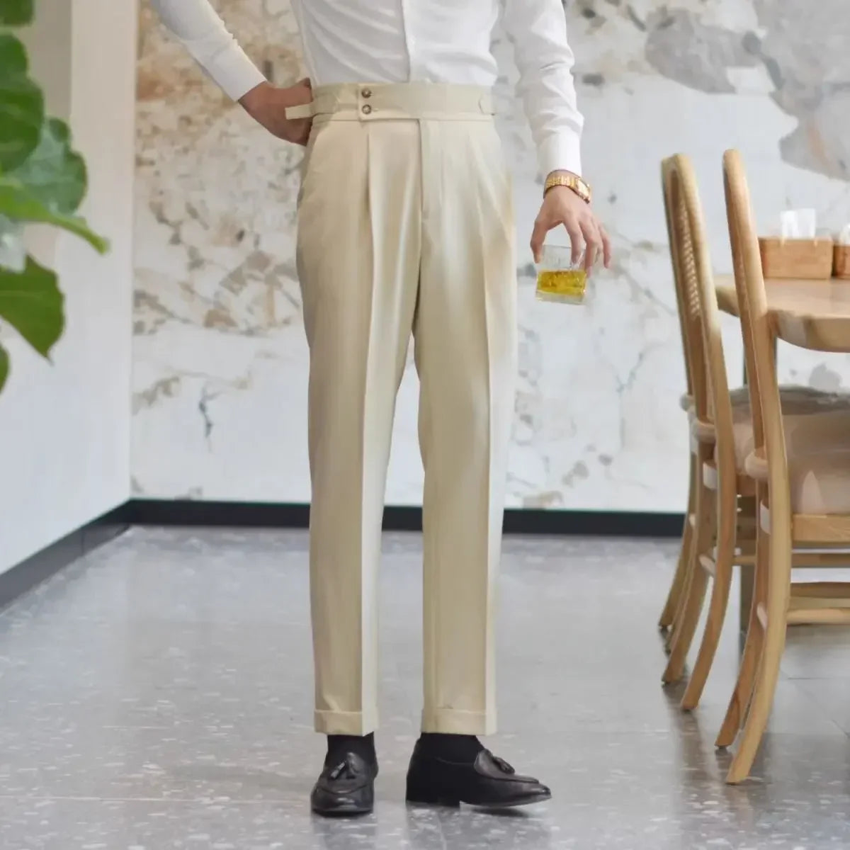 Ice Silk Baggy Cooling Office Trousers for Men Work Man Suits Pants Up Cheap Clothes Offer High Quality Stylish Fashion Spring - Ellianto fashion Men's