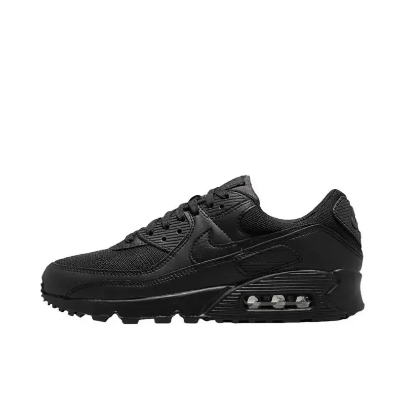 Nike Air Max 90 Men's Women's Fabric Leather Sports Against Impact Anti Slip Fashion Outdoor Low Running Shoes Black Grey - Ellianto fashion Men's