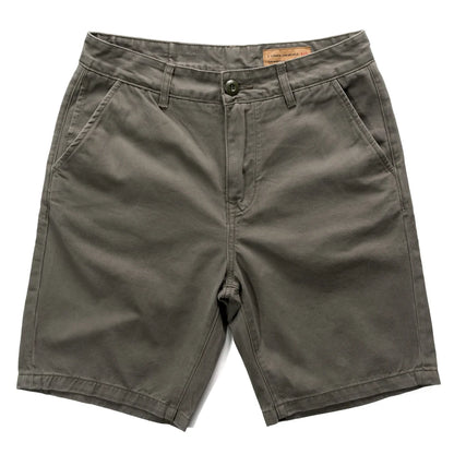 Amekaji American Casual Shorts Men's Loose Straight Hem Cargo Shorts Heavyweight Pure Cotton Mid-Length Chino Summer Khaki Pants - Ellianto fashion Men's