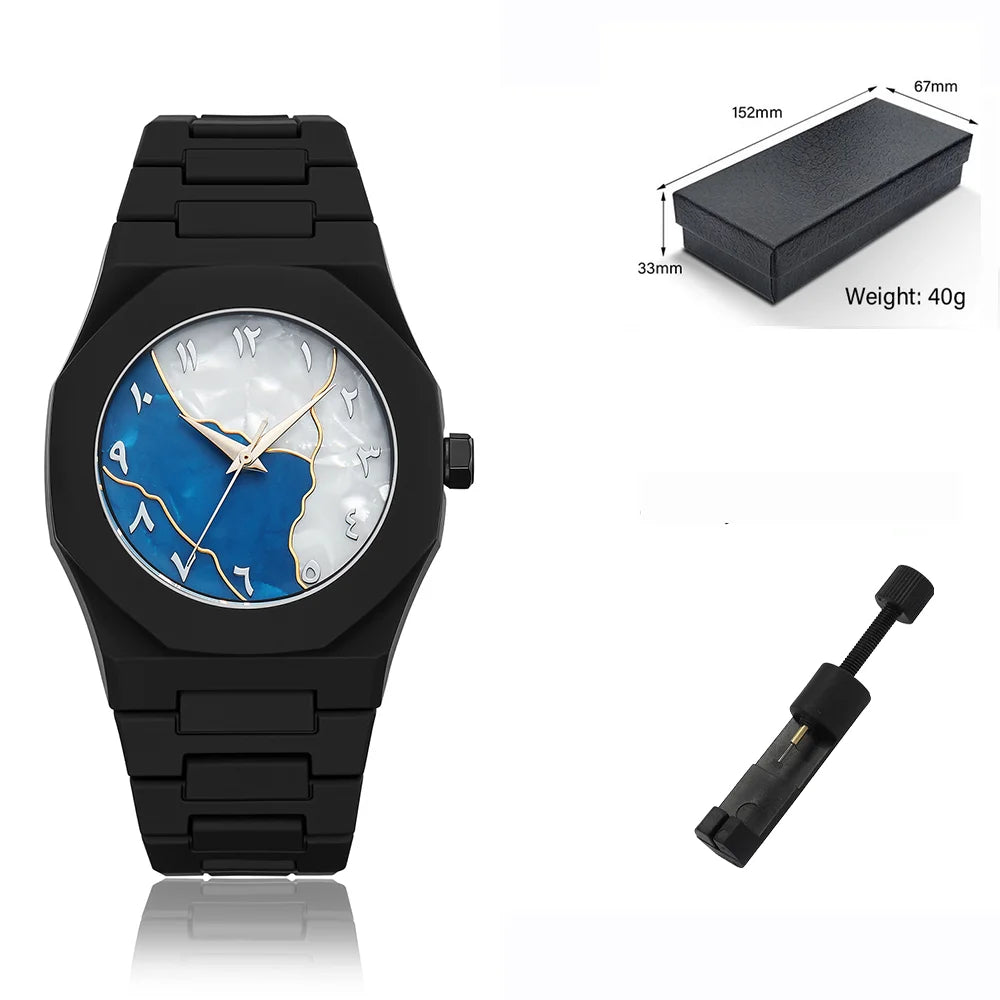 Simple casual men's watches, macaroon color quartz watches, round dial quartz watches, suitable for daily life, gifts - Ellianto fashion Men's