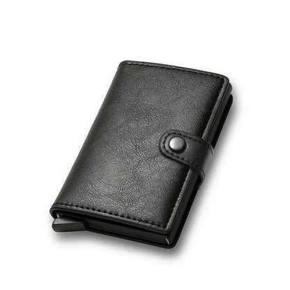 Rfid Credit Card Holder Men Wallets Luxury Small Smart Wallet Metal Business Mini Cardholder Case Women Minimalist Walet for Men - Ellianto fashion Men's
