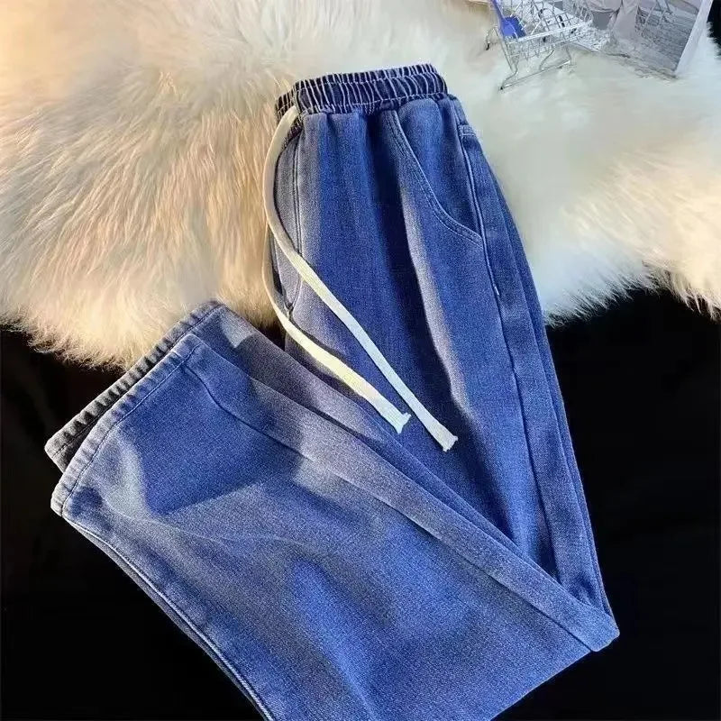 Loose Straight Leg Men's Jeans Summer Trendy Casual Versatile Handsome New Style Long Pants Clothing Matching - Ellianto fashion Men's