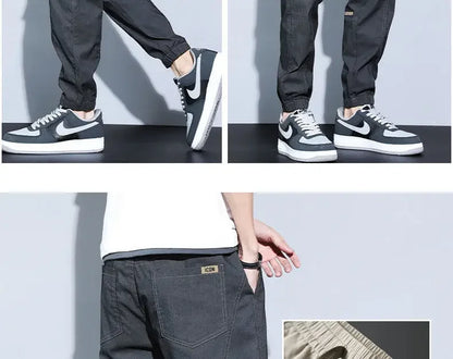 Summer Thin Men's Harajuku Cargo Pants Loose-Fit Sports Trendy Versatile Ankle-Length Casual Trousers - Ellianto fashion Men's