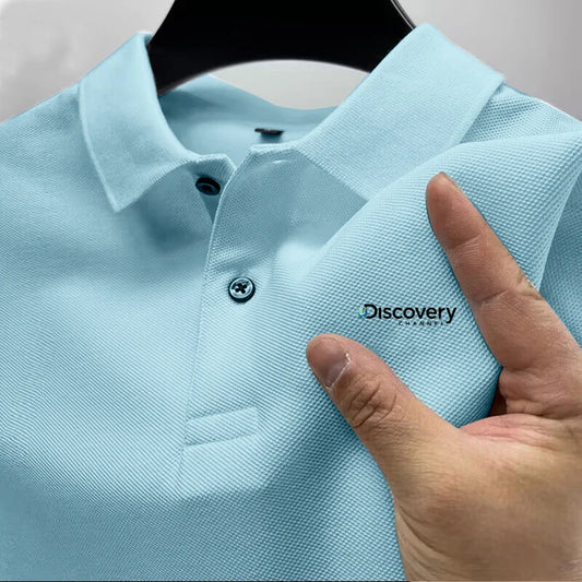 2025 men's comfortable polo shirt, luxurious, atmospheric, breathable, casual and fashionable, with a lapel design for summer - Ellianto fashion Men's