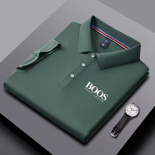Men'S New Solid Color Polo Shirt Short Sleeved, Casual, Fashionable, Breathable And Comfortable Top, New Product, Ca - Ellianto fashion Men's