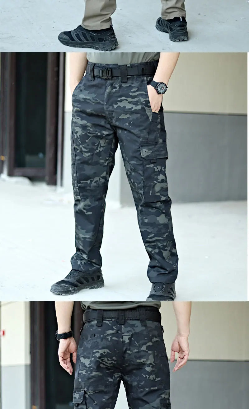 New Tactical Work Pants Men Outdoor Cargo Trousers Multi-pocket Waterproof Pant Autumn Spring Outdoor Workwear Hiking Trousers - Ellianto fashion Men's