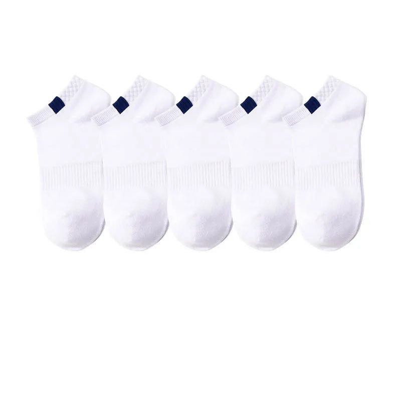 10pieces=5pair/lot Summer Cotton Man Short Socks Fashion Breathable Boat Socks Comfortable Casual Socks Male Big Size White Hot - Ellianto fashion Men's