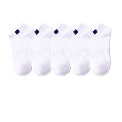 10pieces=5pair/lot Summer Cotton Man Short Socks Fashion Breathable Boat Socks Comfortable Casual Socks Male Big Size White Hot - Ellianto fashion Men's