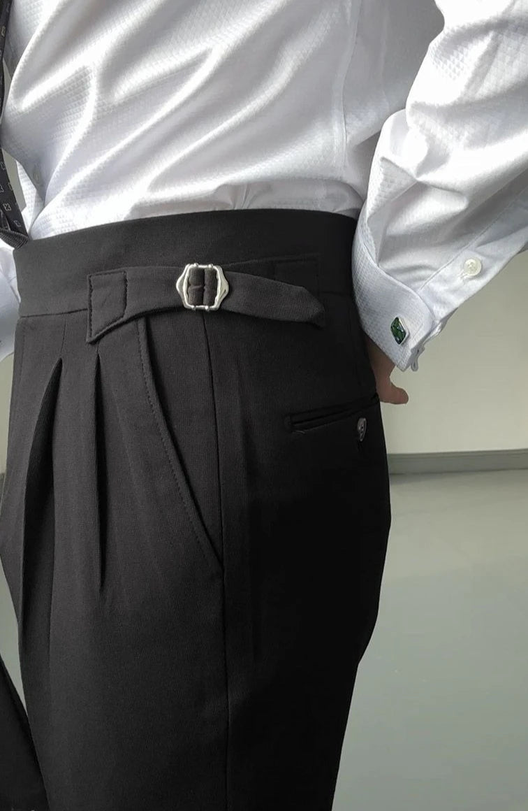 High Waist Slim Fit Business Man Suits Pants Summer 2025 Cheap Elegant Fashion Homme Up Straight Suit Trousers for Men - Ellianto fashion Men's