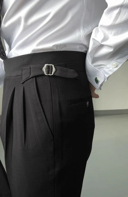 High Waist Slim Fit Business Man Suits Pants Summer 2025 Cheap Elegant Fashion Homme Up Straight Suit Trousers for Men - Ellianto fashion Men's