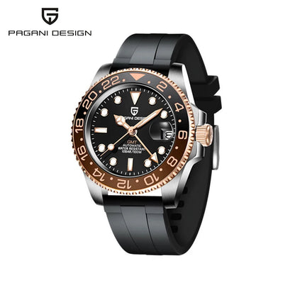 PAGANI DESIGN Automatic mechanical watch rubberstrap 100Mwaterproof night light sports outdoor casual Watch For Man reloj hombre - Ellianto fashion Men's
