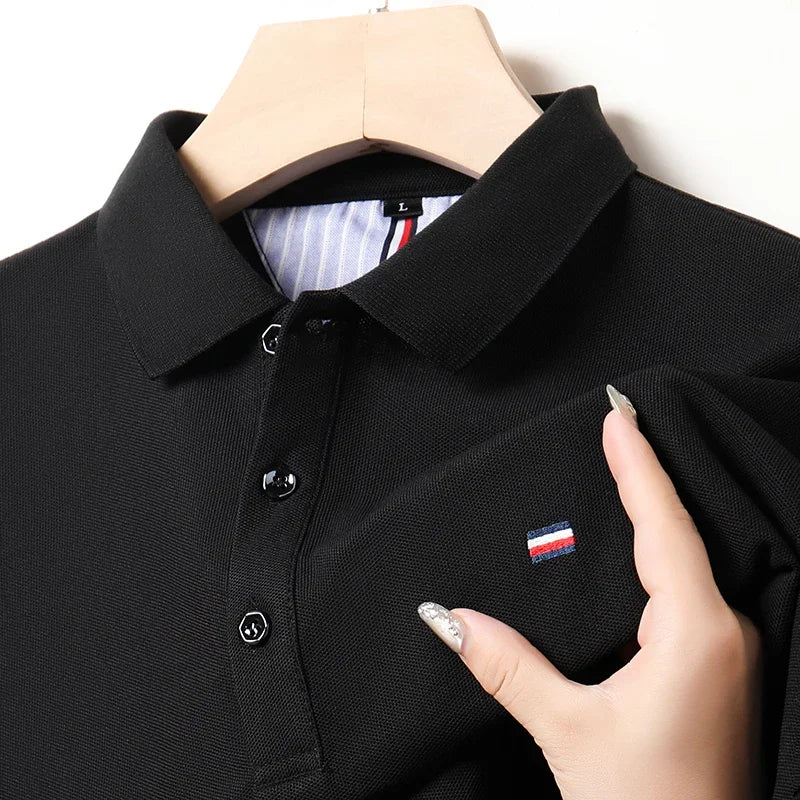 Men's Casual Fashion Breathable Polo Shirt Comfortable Embroidered Top for Business And Leisure - Ellianto fashion Men's
