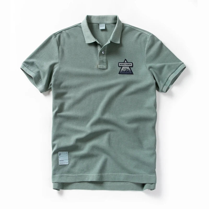 Summer Mens Polo shirts Cotton Shirts Short Sleeve Letter Embroidered Emblem Simple Shirt for Male Size M-3XL BP13205 - Ellianto fashion Men's