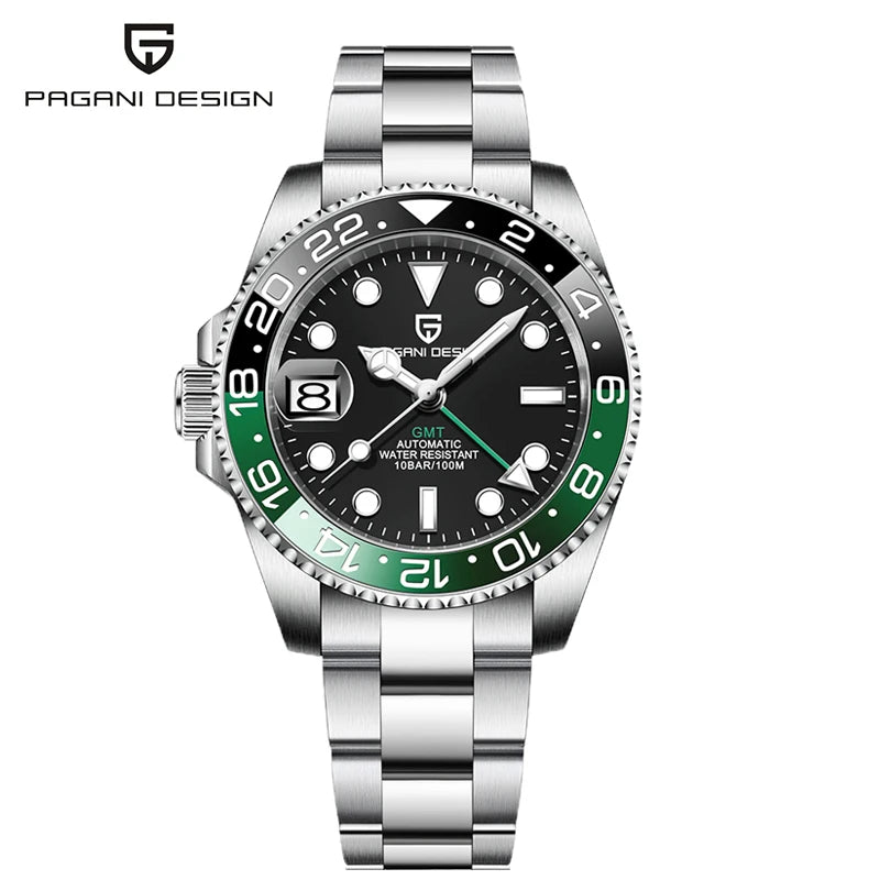 PAGANI DESIGN Automatic mechanical watch rubberstrap 100Mwaterproof night light sports outdoor casual Watch For Man reloj hombre - Ellianto fashion Men's