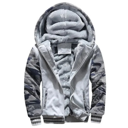 Men’s Hooded Fleece-Lined Baseball Jacket – Warm, Thickened Sweatshirt with Sporty Korean Style for Autumn-Winter Comfort