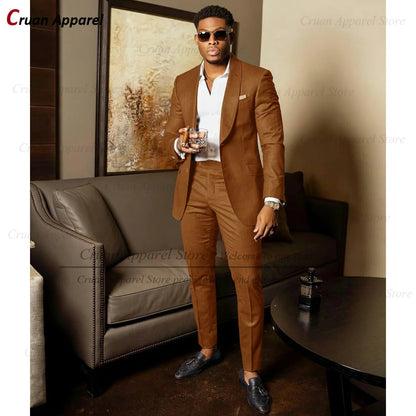 2025 Green Suits for Men Tailor-made Groom Wedding Suits Tuxedo Best Man Blazer Pants 2 Pieces Trendy Fashion Marriage Costume - Ellianto fashion Men's