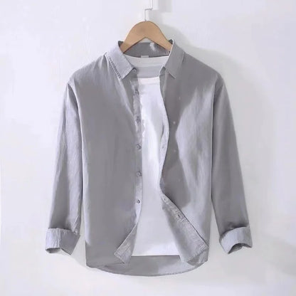 Casual Cotton-Linen Long-Sleeve Shirt – Lightweight Comfort and Timeless Style for the Modern Gentleman