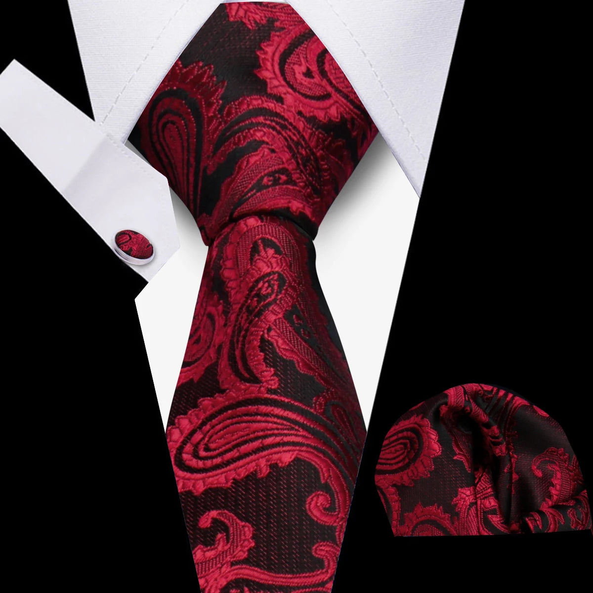 Tie Men Business Necktie Set Classic Plaid Cufflinks Handkerchief For Suit Wedding High Quality 3pcs Ties Sets Formal Gravata - Ellianto fashion Men's