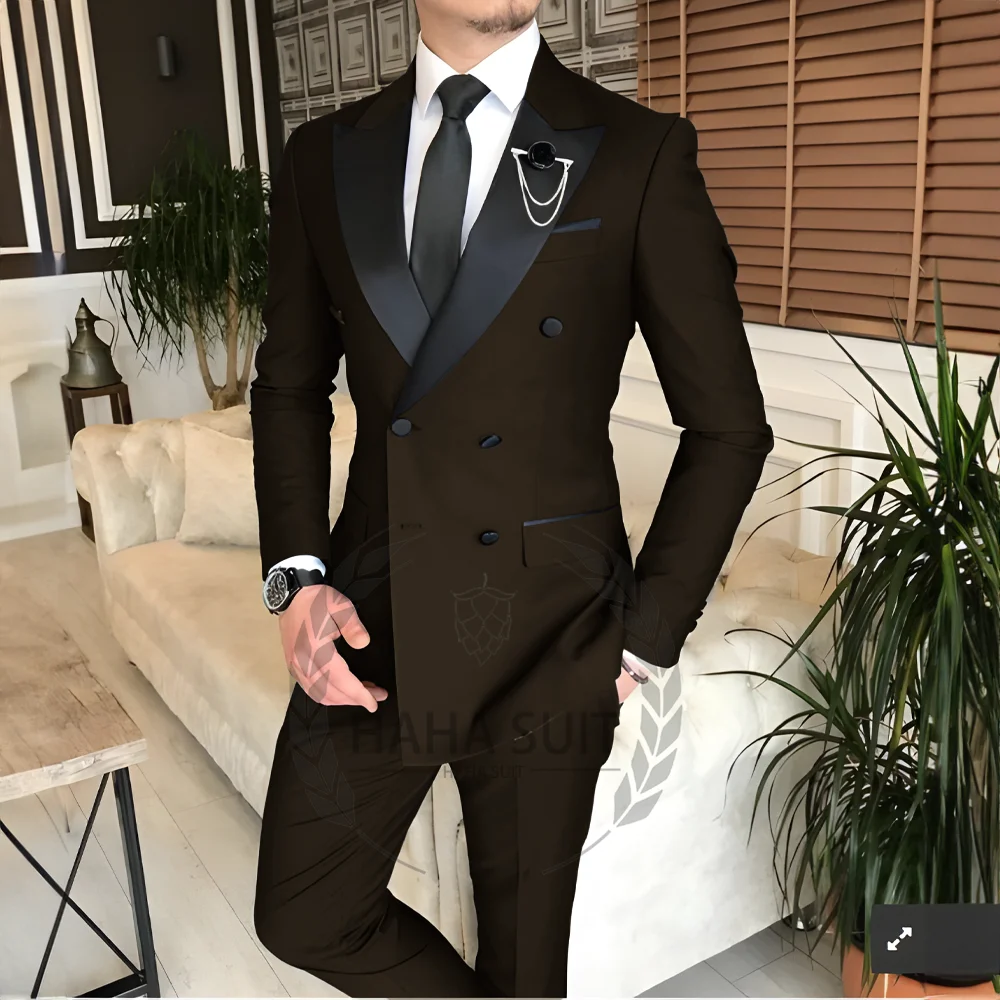 trend 2025 Men's Suit Tailored 2-Piece Clothing Fashion Men's Wedding Groom Suits Best Man Dinner Engagement Tuxedo - Ellianto fashion Men's