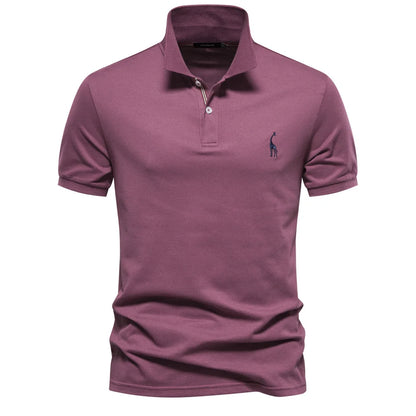 2025 Premium Men's Polo Shirt Deer Embroidery Design 80% Cotton EU Size Casual Short Sleeve Shirts Business Polo Tops Hot Seller - Ellianto fashion Men's