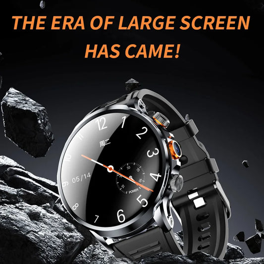 32+256GB Android 9.0 Smartwatch 4G LTE 1100Mah Battery Play Store Heart Rate 1.95 inch Spherical screen Smart Watch Men GPS WIFI - Ellianto fashion Men's