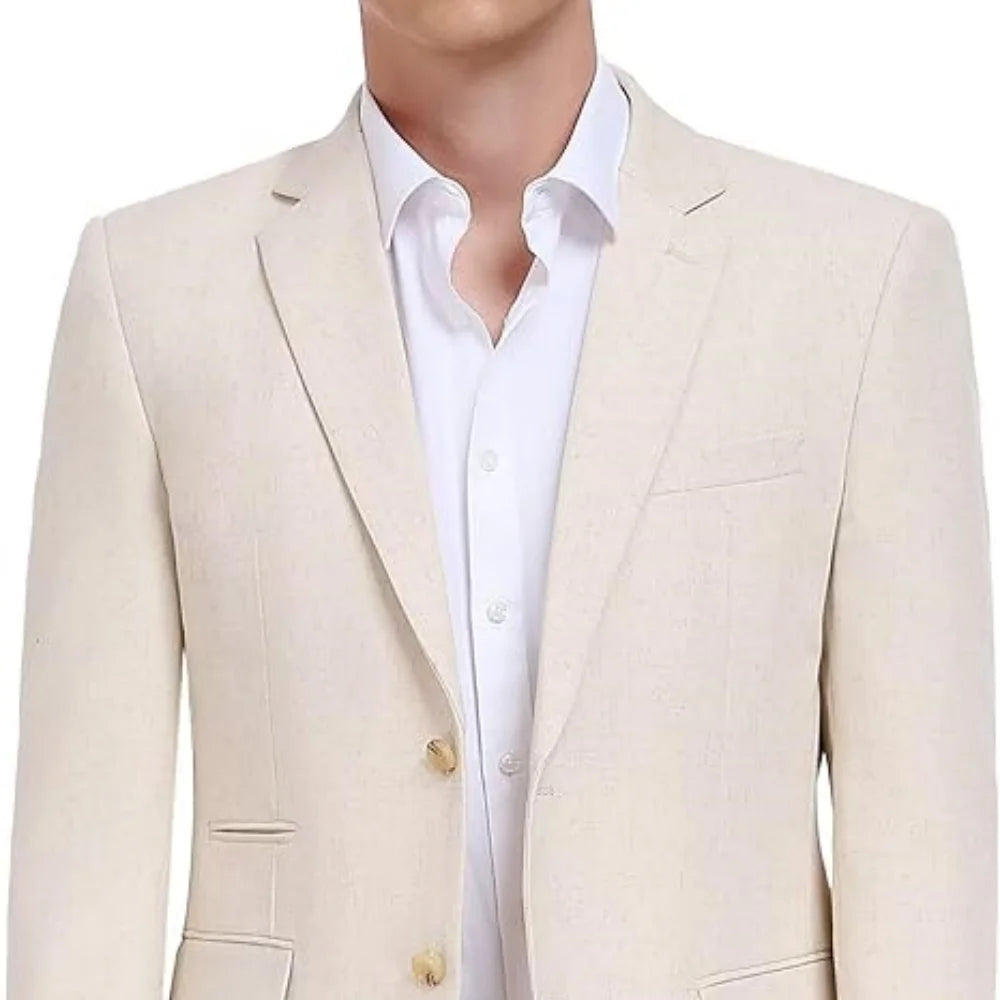 Men's tailored blazer slim-fit business suit jacket men's formal business suit jacket lightweight casual sport coat - Ellianto fashion Men's
