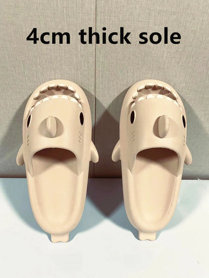 2025 Summer Man Women Shark Slippers Couple's Baby Thick Bottom Bathing Home Slipper Indoor Household Kids Flip Flops - Ellianto fashion Men's