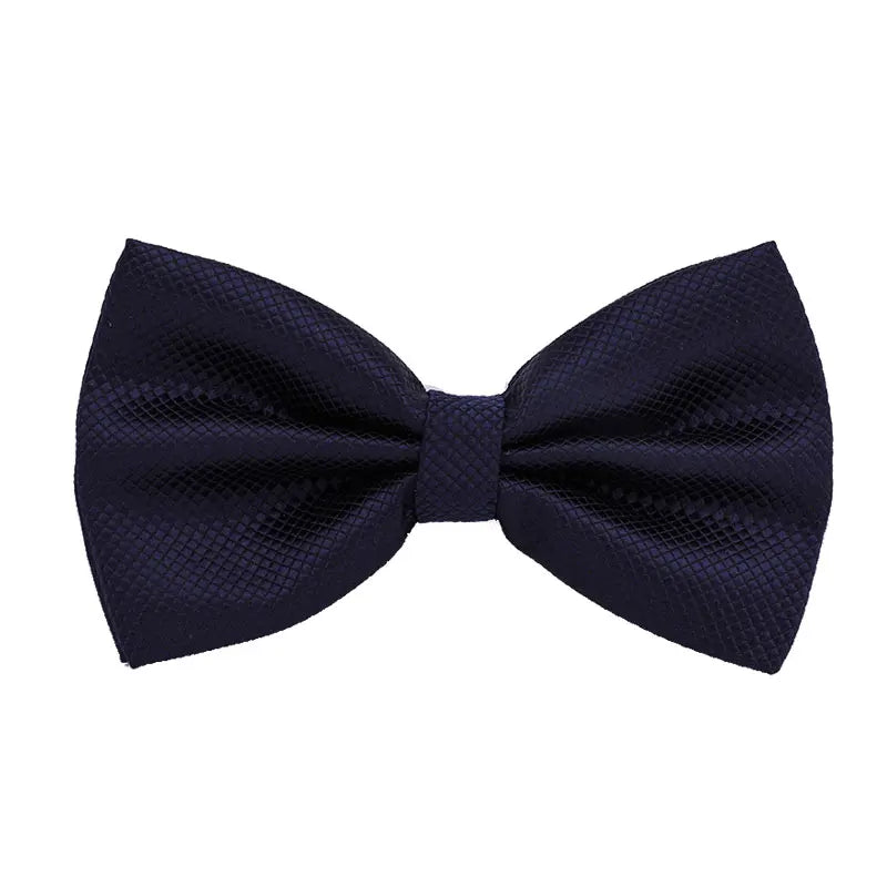 Solid Bowtie Mans Tie Solid Fashion Check Bowties Wedding Banquet Black Gold Red Green Pink Black White Classic Bow Ties For Men - Ellianto fashion Men's