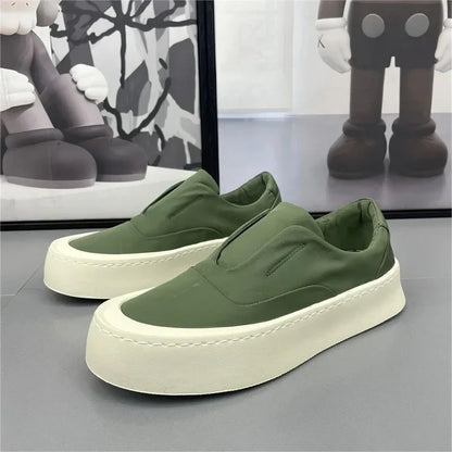 Men's Shoes 2025 New Solid color Fashion Casual Shoes Flat bottom Breathable Walking Shoes Comfortable Loafers Platform Sneakers - Ellianto fashion Men's