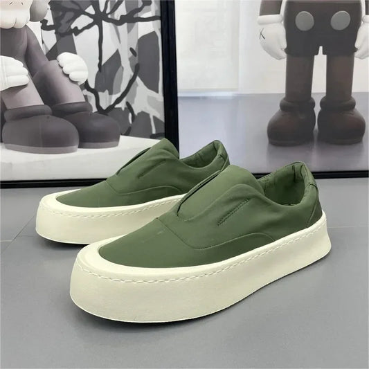 Men's Shoes 2025 New Solid color Fashion Casual Shoes Flat bottom Breathable Walking Shoes Comfortable Loafers Platform Sneakers - Ellianto fashion Men's
