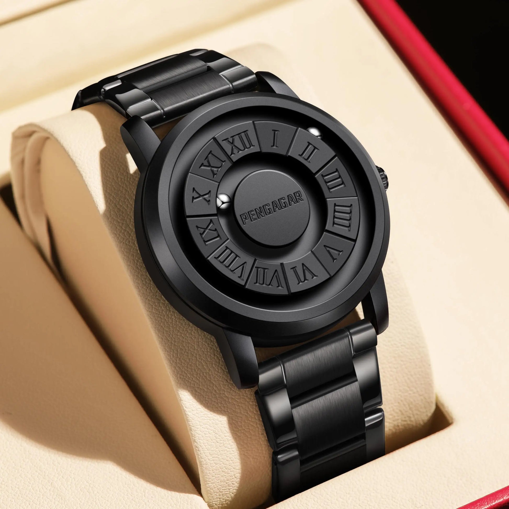 2025 New Men's Watches Top Luxury Quartz Watch For Men Creative Scrolling Pointer Magnetic Force Wrist Clock Relogio Masculino - Ellianto fashion Men's