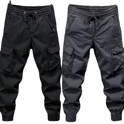 Trendy Brand Casual Cargo Pants Men's Loose Fit Solid Color Cargo Pants American Style Casual For Spring Autumn - Ellianto fashion Men's