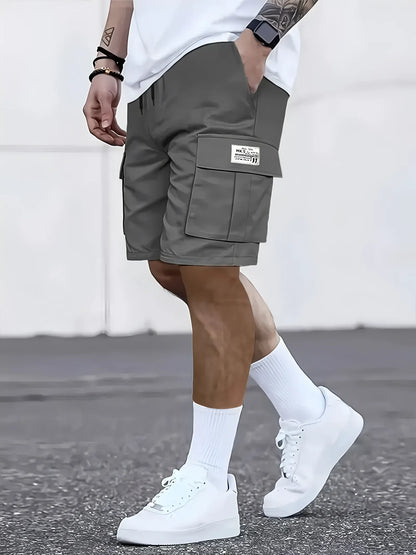 Men's work shorts; summer comfort; multi-pocket; outdoor leisure sport beach pants; elastic waistband - Ellianto fashion Men's
