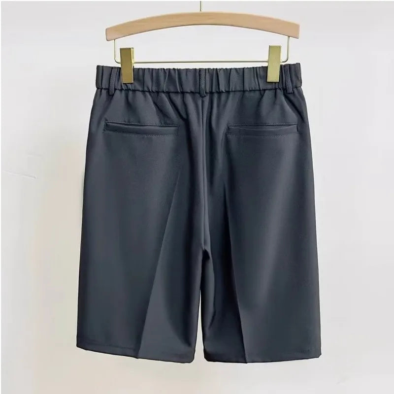 Summer Five-point Pants Short Men's Drape Fabric Casual 5 Points Mid Pants Wild Youth Loose White Suit Shorts Bermuda Masculina - Ellianto fashion Men's
