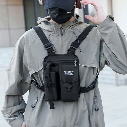 Unisex Tactical Chest Rig Bag Hip Hop Streetwear Bag Functional Chest Pack Adjustable prethoracic Bag man outdoors Vest backpack - Ellianto fashion Men's