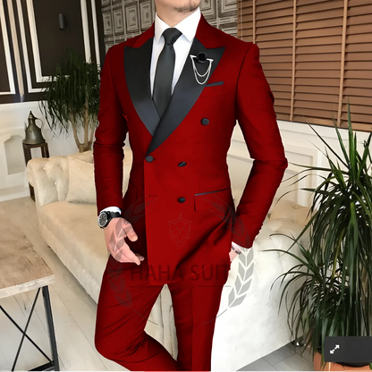trend 2025 Men's Suit Tailored 2-Piece Clothing Fashion Men's Wedding Groom Suits Best Man Dinner Engagement Tuxedo - Ellianto fashion Men's