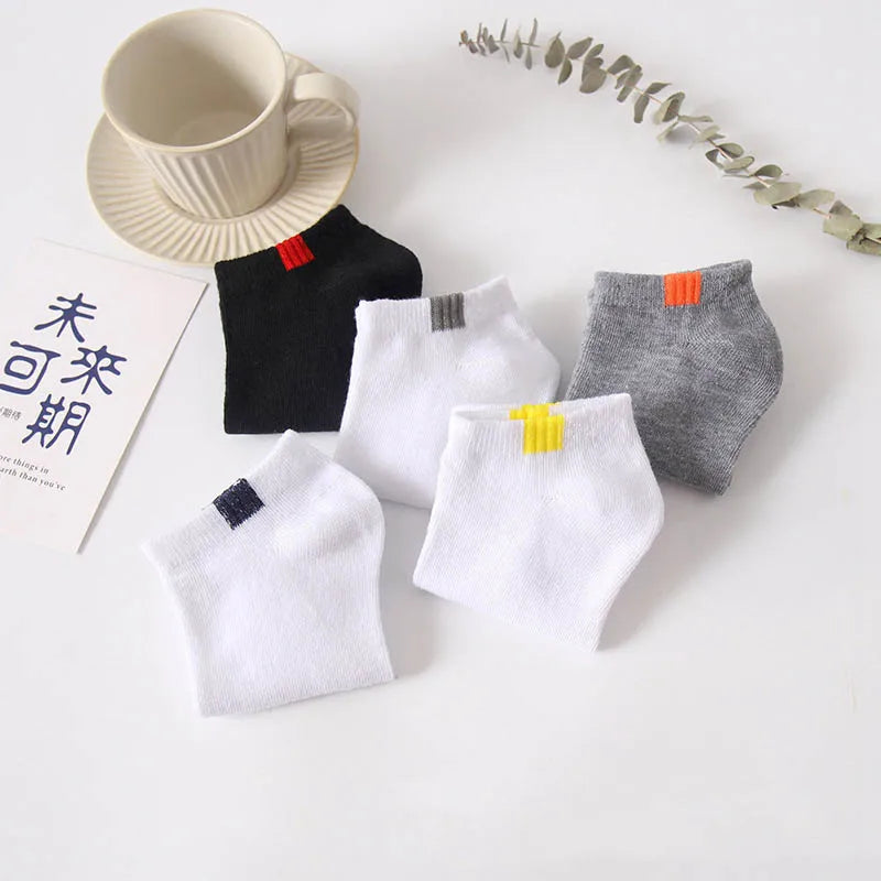10pieces=5pair/lot Summer Cotton Man Short Socks Fashion Breathable Boat Socks Comfortable Casual Socks Male Big Size White Hot - Ellianto fashion Men's