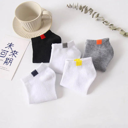 10pieces=5pair/lot Summer Cotton Man Short Socks Fashion Breathable Boat Socks Comfortable Casual Socks Male Big Size White Hot - Ellianto fashion Men's