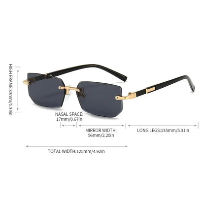 High Definition Sunglasses for Men Ladies Blue Light Blocking Eye Protection Eyewear Rimless Square Frame Eyeglasses Goggle - Ellianto fashion Men's
