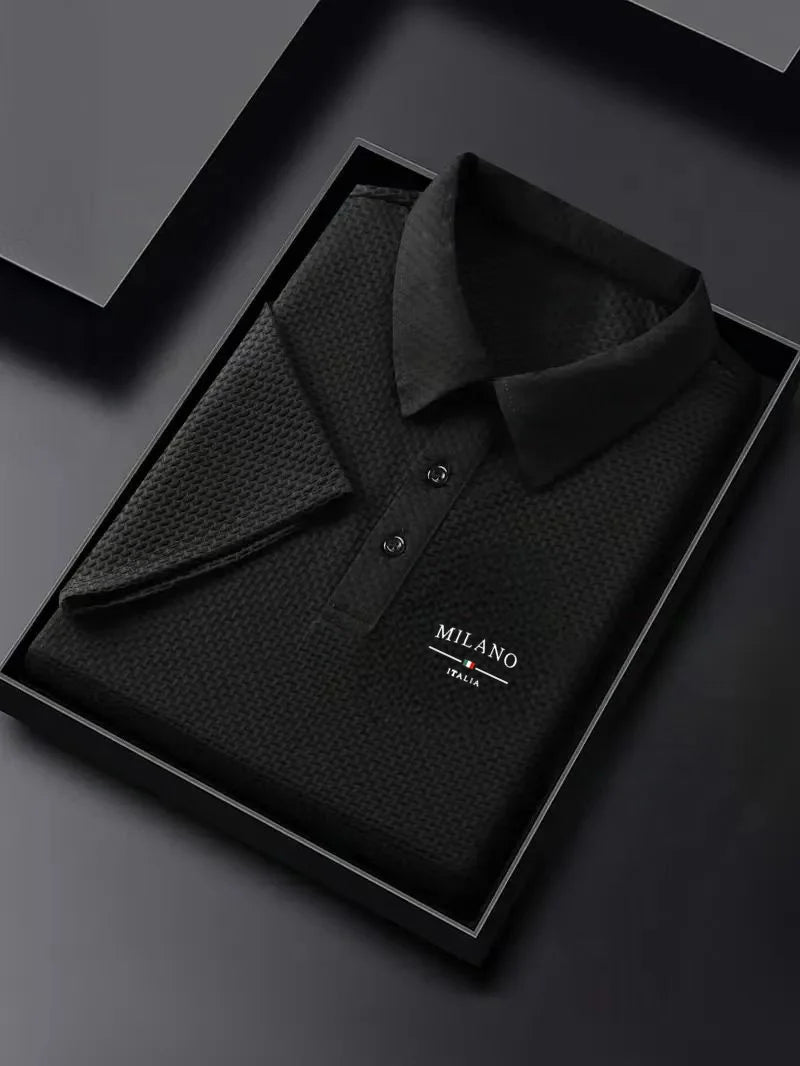 Men's Polo shirt, summer thin lapel short-sleeved, fashionable printed S314MILANO youth casual versatile top - Ellianto fashion Men's