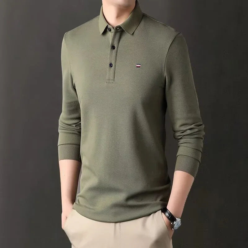 Hot Sale Comfortable Breathable Versatile Summer High Quality Top New Men Casual Polo Shirt Male Fashion Embroidered Long Sleeve - Ellianto fashion Men's