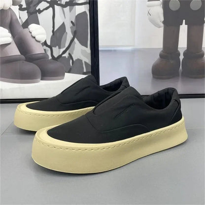 Men's Shoes 2025 New Solid color Fashion Casual Shoes Flat bottom Breathable Walking Shoes Comfortable Loafers Platform Sneakers - Ellianto fashion Men's