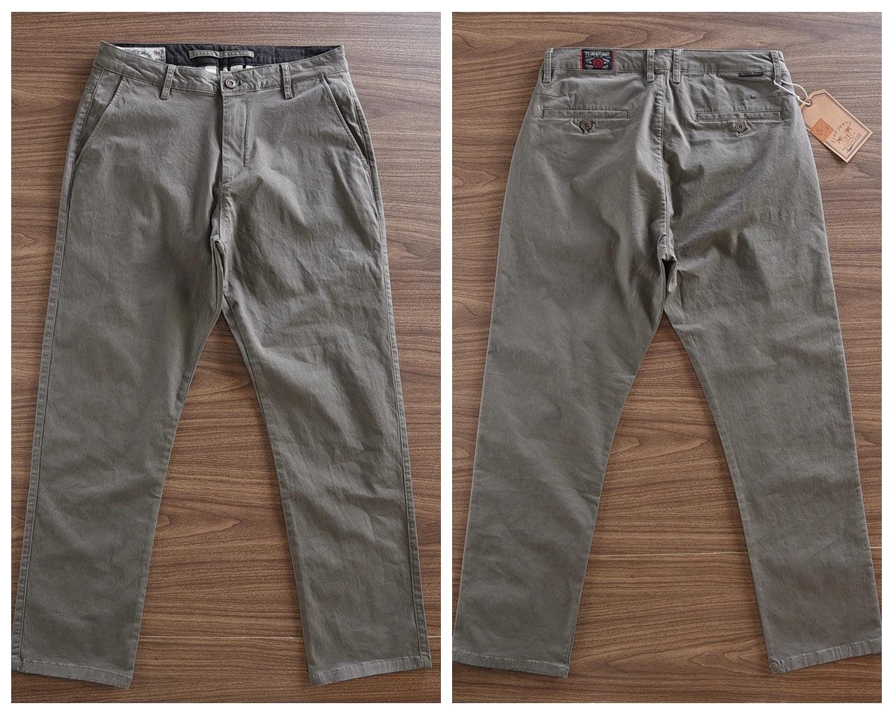 2025 Autumn New American Retro Woven Twill Cargo Pants Men's Simple 97.4% Cotton Washed Micro Elastic Straight Casual Trousers - Ellianto fashion Men's