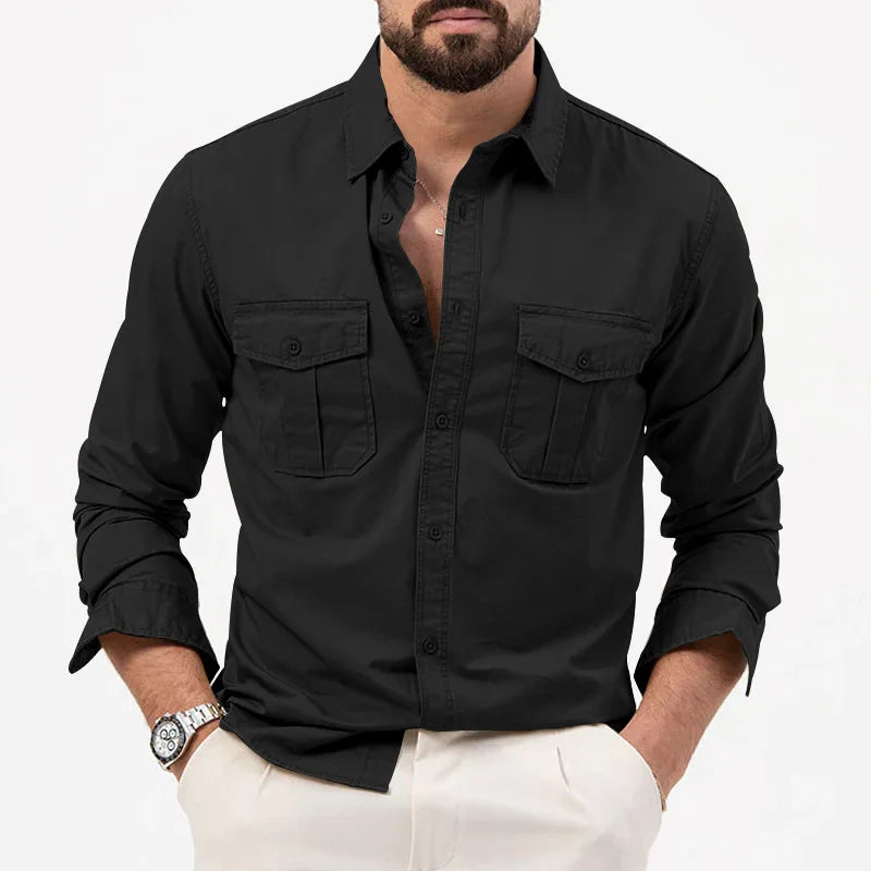 Men Shirt Mens Business Casual Shirts 2020 New Arrival Men Famous Brand Clothing Army Green Long Sleeve Camisa Masculina - Ellianto fashion Men's