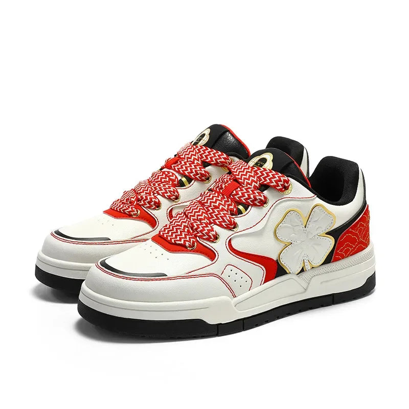 Shoes For Men Breathable Leather Sneakers White Fashion Casual Lightweight Walking Shoes Couple Plus Size Footwear - Ellianto fashion Men's