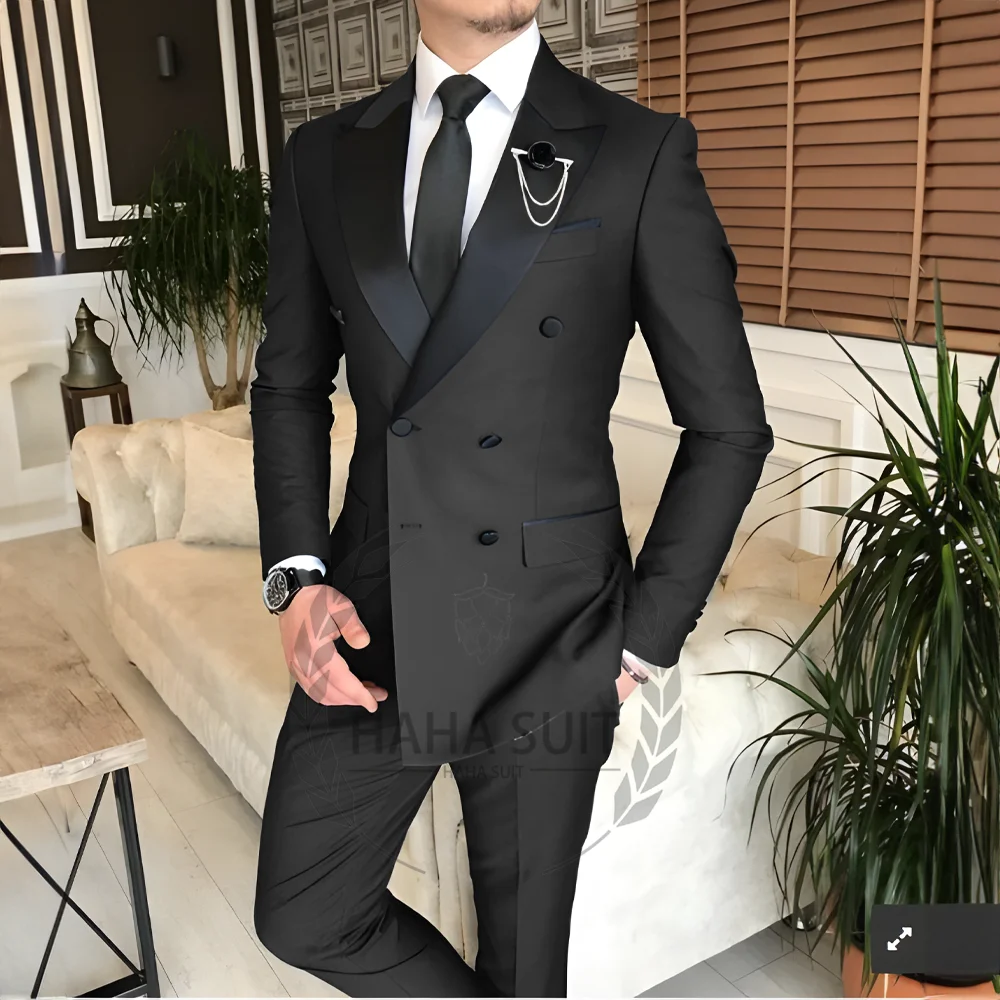 trend 2025 Men's Suit Tailored 2-Piece Clothing Fashion Men's Wedding Groom Suits Best Man Dinner Engagement Tuxedo - Ellianto fashion Men's